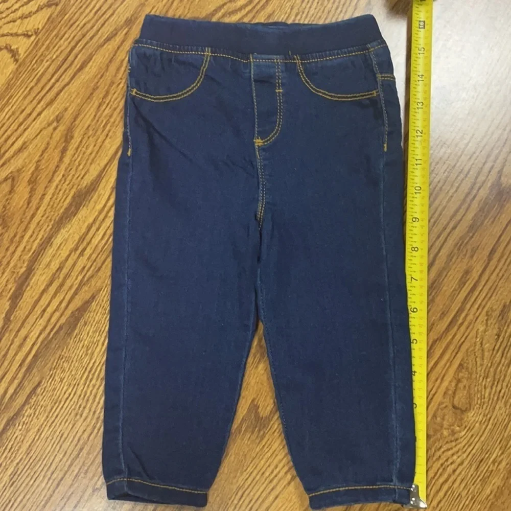 NWOT JOE FRESH BABY unisex pull on STRETCH JEANS Dark denim size 12-18 months